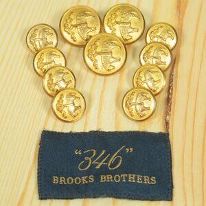 Brooks Brothers Metal Blazer Buttons Waterbury USA Set Of 11 3 Button Sport Coat